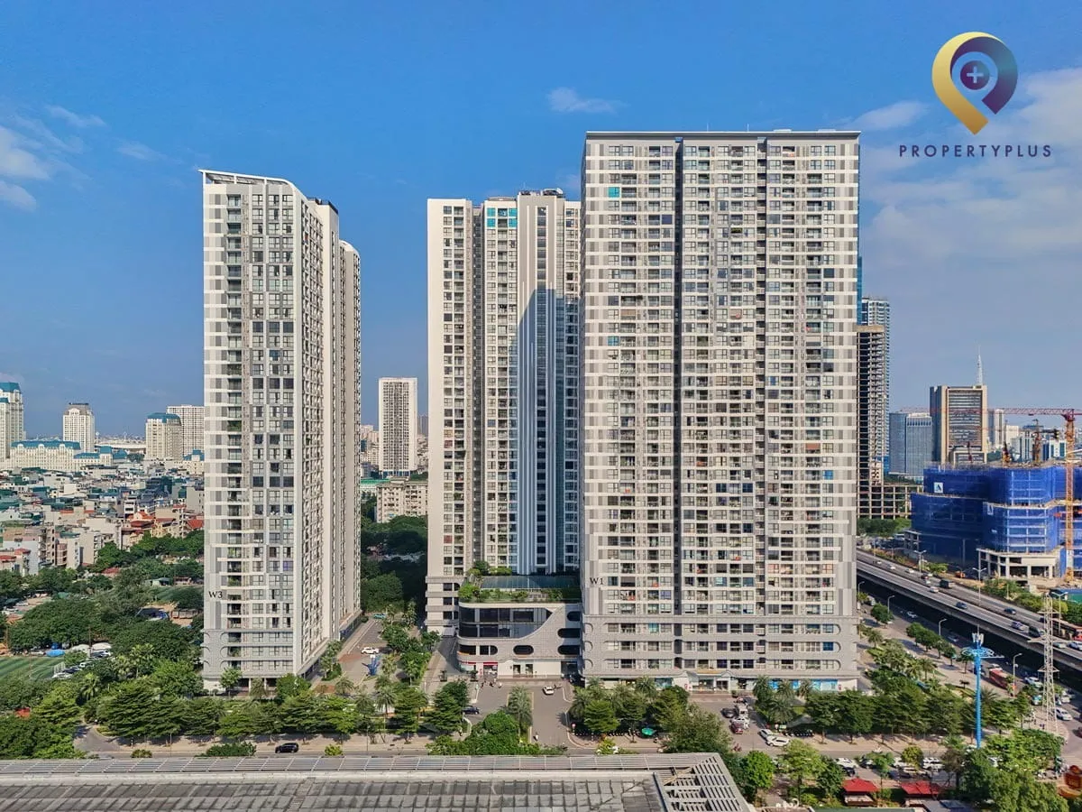 Exterior view of Vinhomes West Point building in Hanoi.